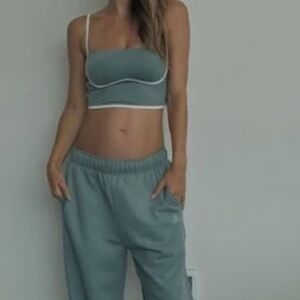 Alo Yoga Botanical Green Airbrushed Sports Bra Tank Top s